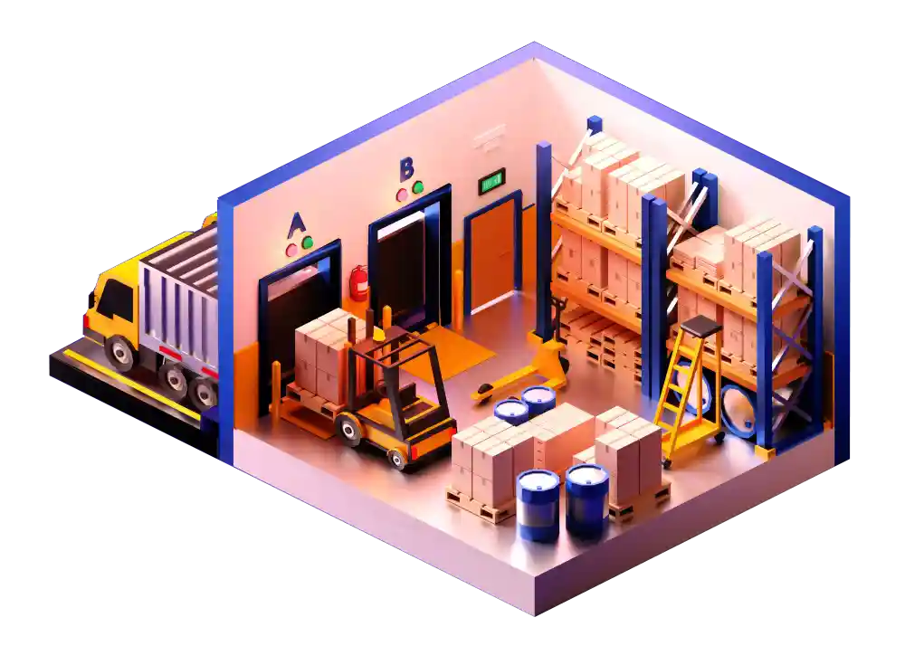 Isometric image of service worker